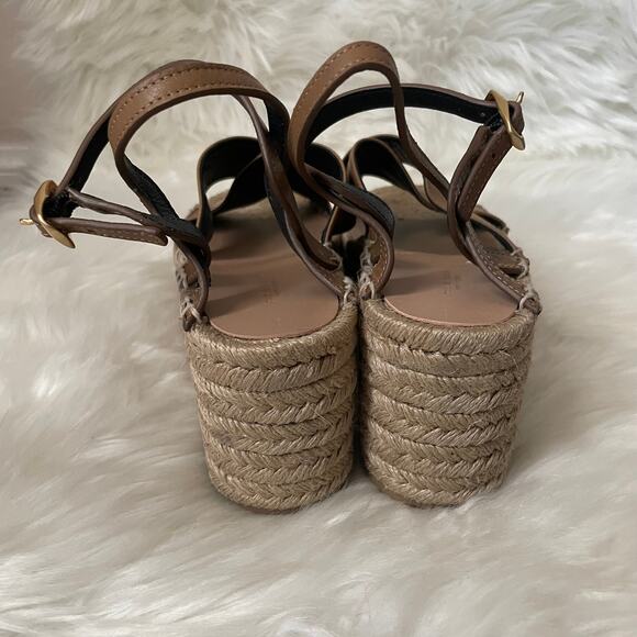 Rag & Bone Sandals Womens EU 41 US 11 Tan Hera Leather Platform Wedge Espadrille - Picture 7 of 13